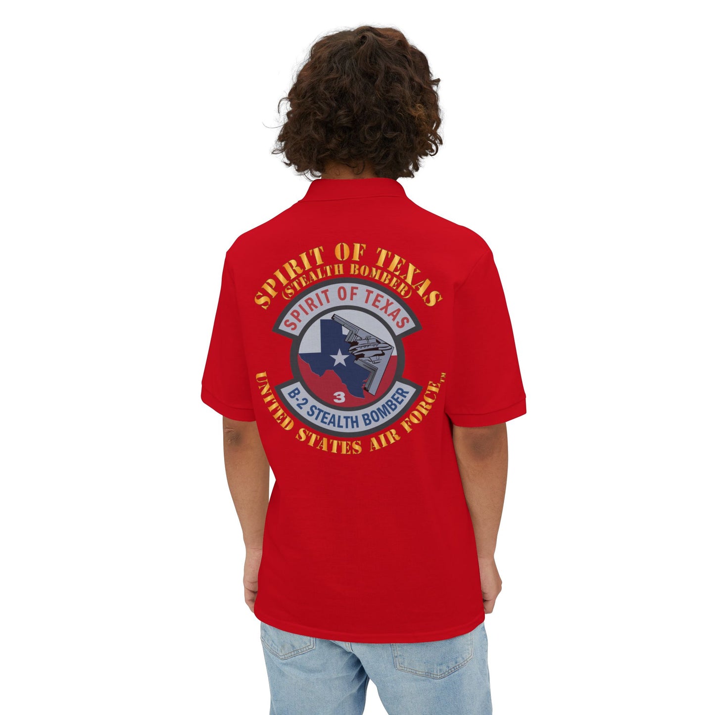 Men's Piqué Polo - USAF - B2 - Spirit of Texas - Stealth Bomber X 300