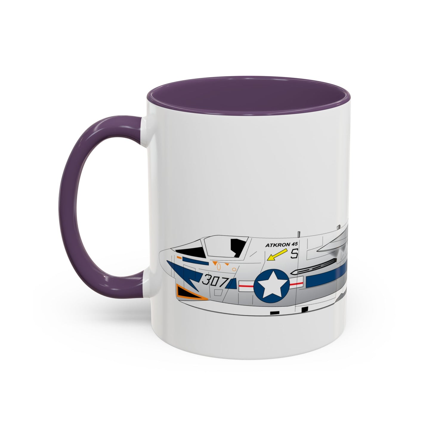 Accent Coffee Mug (11oz & 15oz) - Aircraft - Navy - A-7B Corsair II - Side X 300