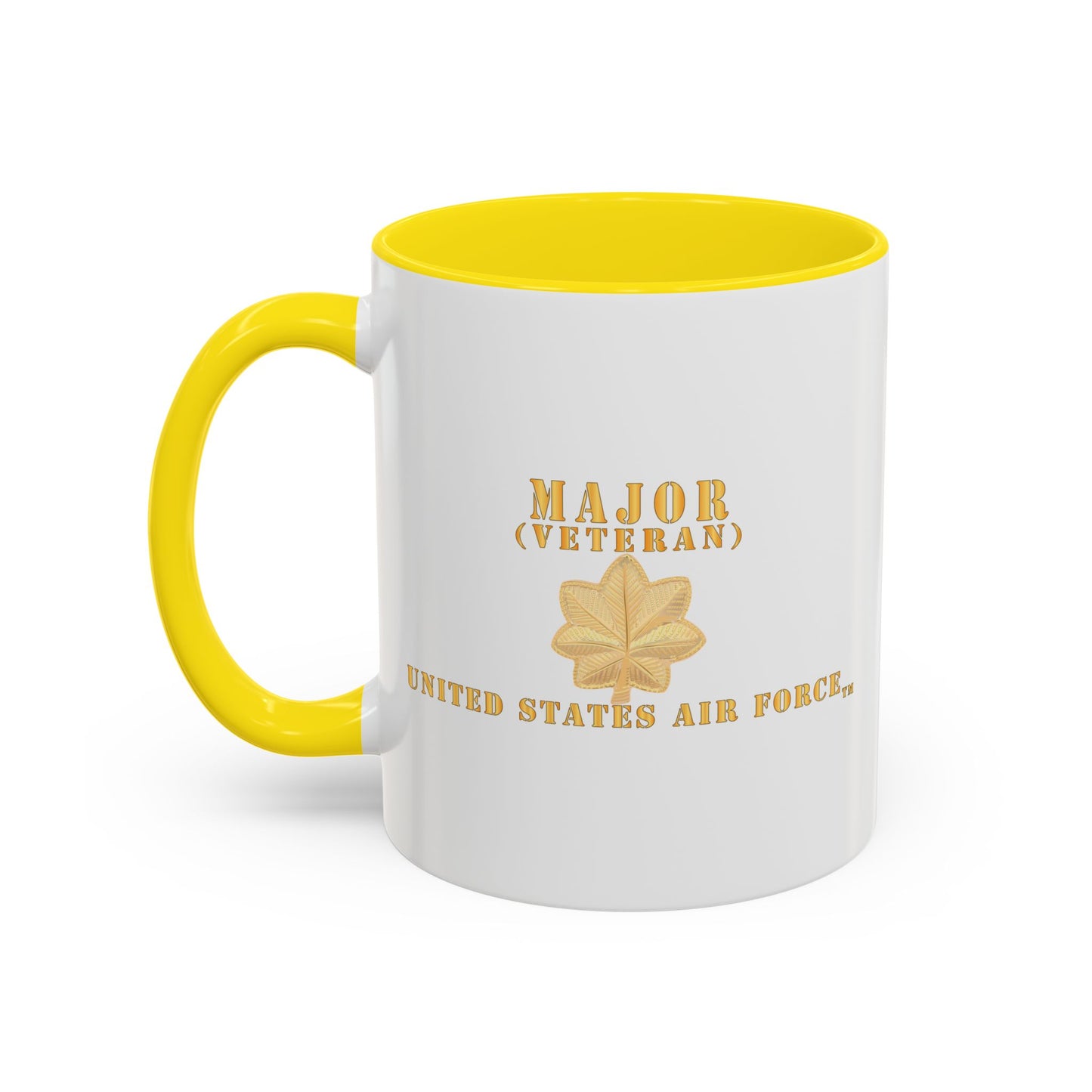 Accent Coffee Mug (11oz & 15oz) - USAF - Major - MAJ - Veteran X 300