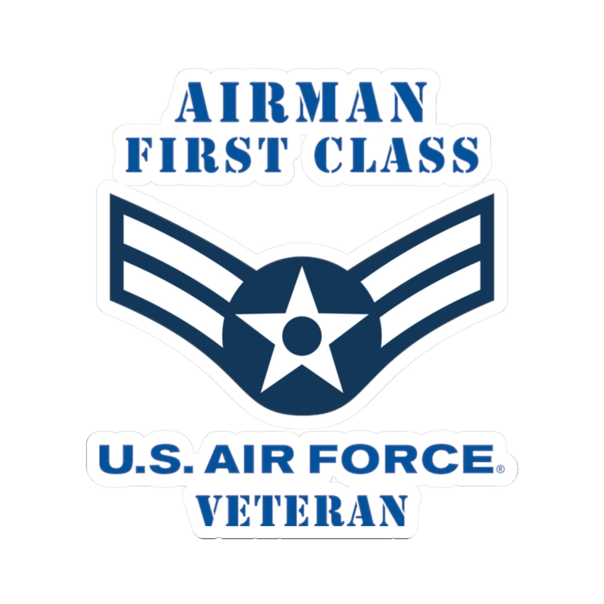 Kiss-Cut Stickers - USAF - Airman - First Class (E3) - 2020 - Veteran
