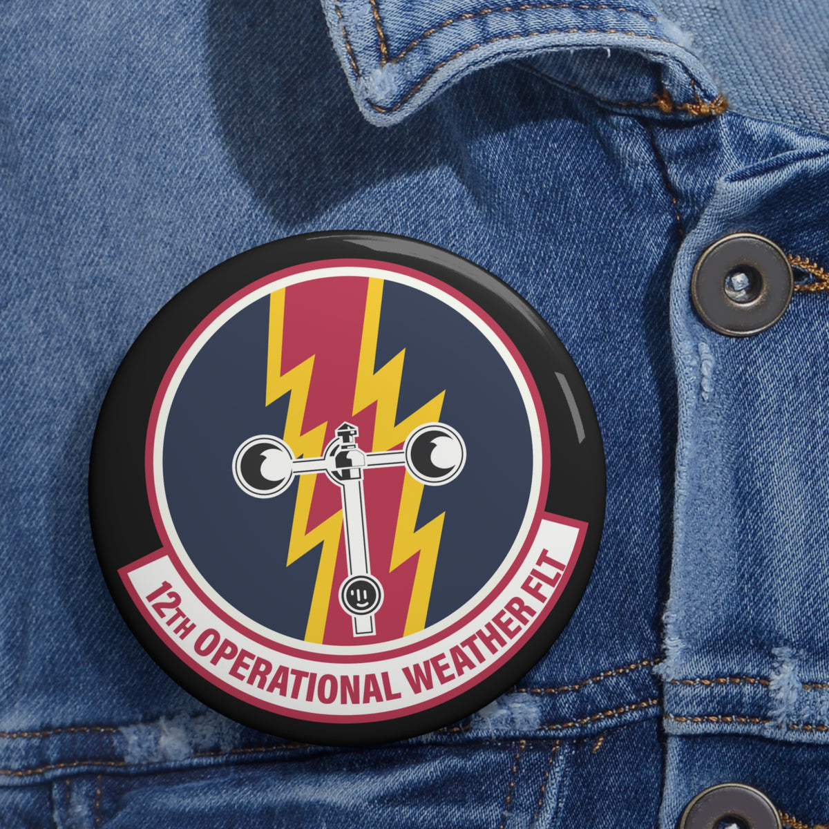 Custom Pin Button - USAF - 12th Operational Weather Flight wo txt