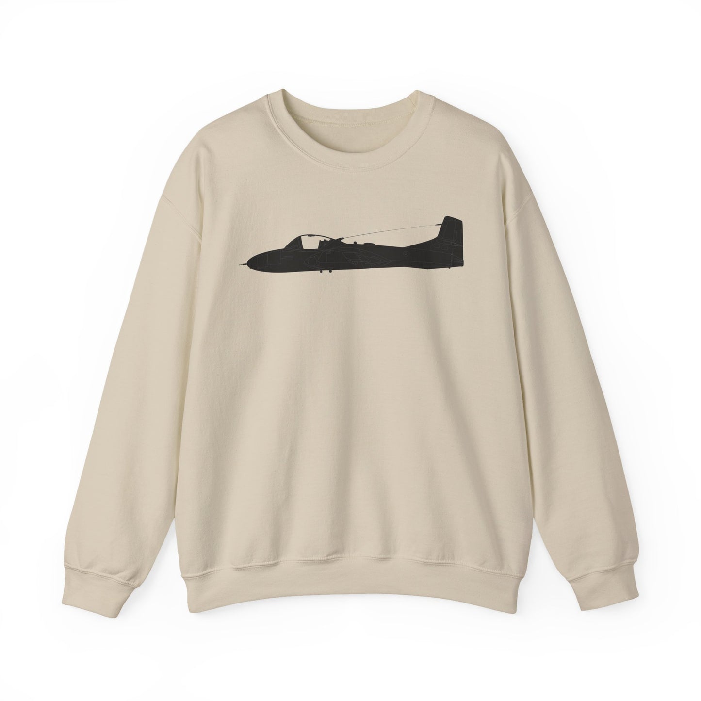 Crewneck Sweatshirt - Aircraft - T-37-Trainer - Top - Black - Metal X 300