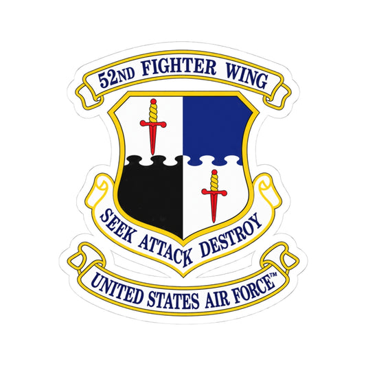 Kiss-Cut Stickers - 52nd Fighter Wing - Shield - United States Air Force w TM