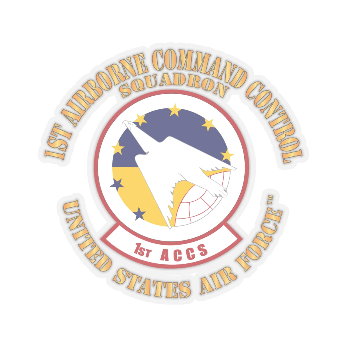 Kiss-Cut Stickers - USAF - 1st Airborne Command Control Squadron