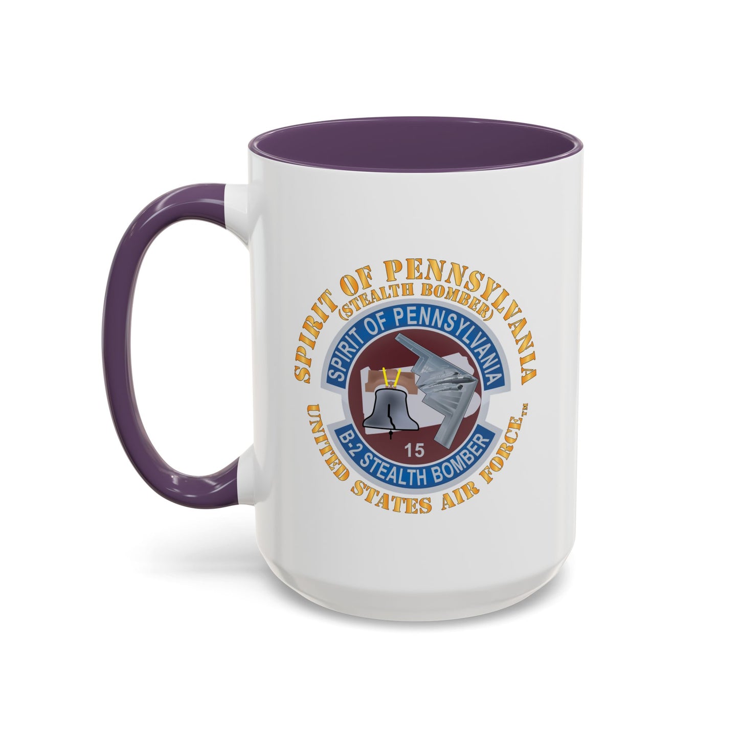 Accent Coffee Mug (11oz & 15oz) - USAF - B2 - Spirit of Pennsylvania Stealth Bomber X 300