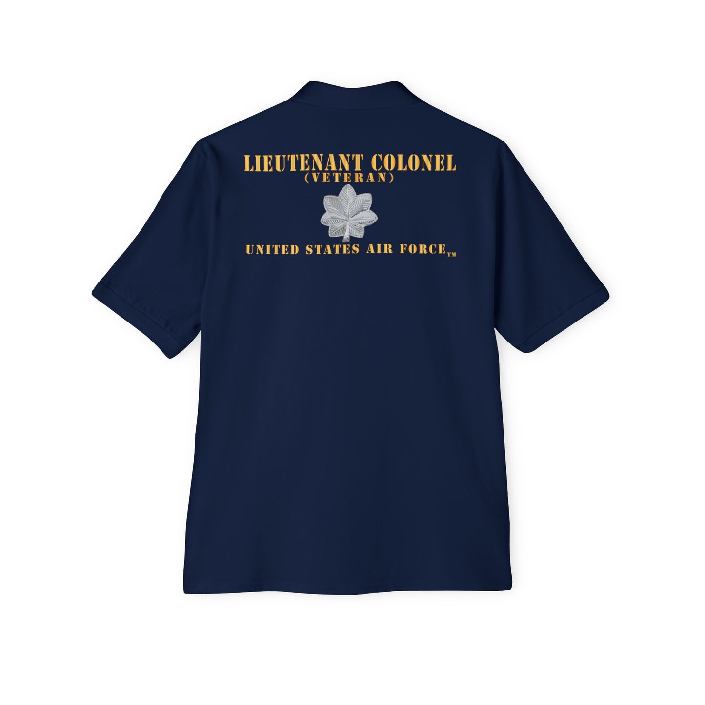 Men's Piqué Polo - USAF - Lieutenant Colonel - LTC - Veteran - Flat - TM X 300