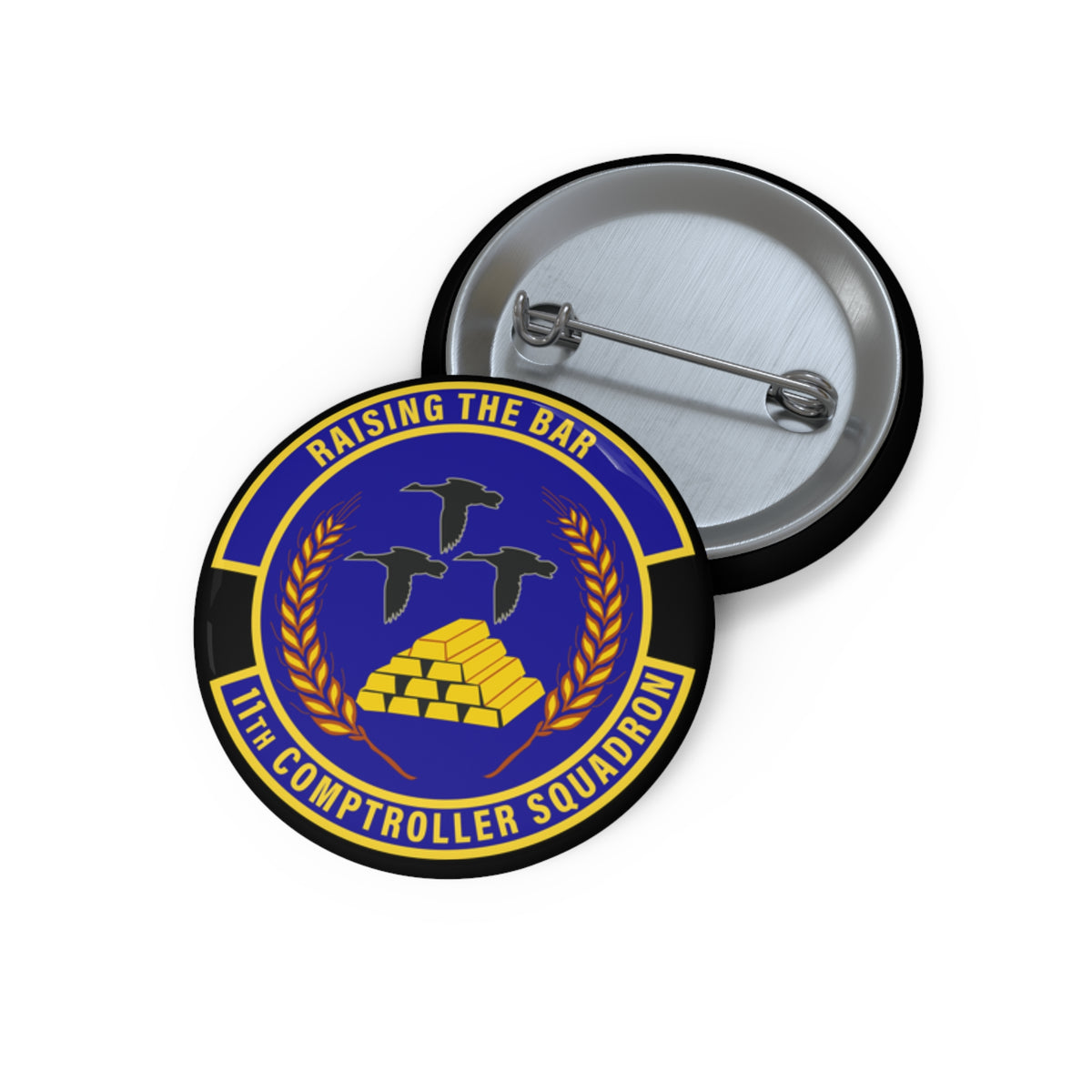Custom Pin Button - USAF - 11th Comptroller Squadron wo txt