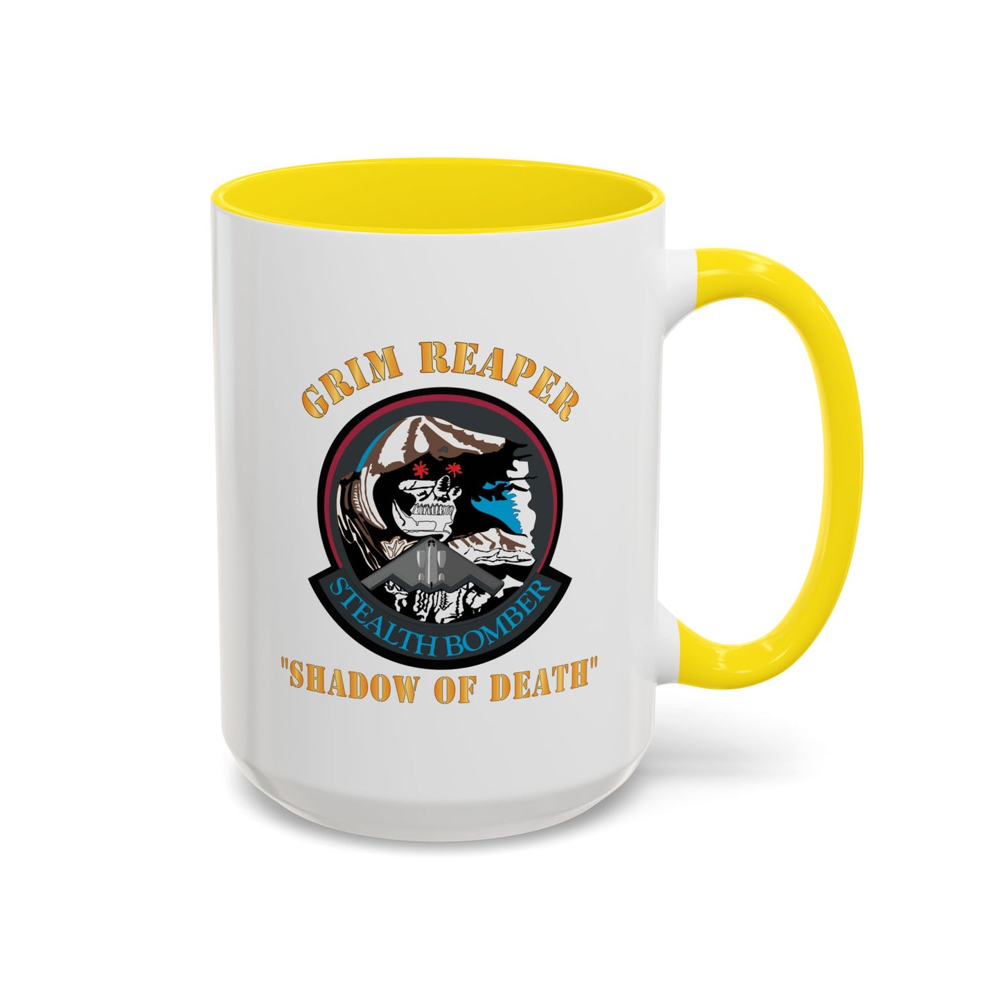 Accent Coffee Mug (11oz & 15oz) - USAF - B2 - Grim Reaper - Stealth Bomber X 300