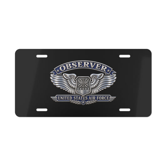 License Plate - USAF - Observer Badge - United States Air Force - 3D - Enhanced