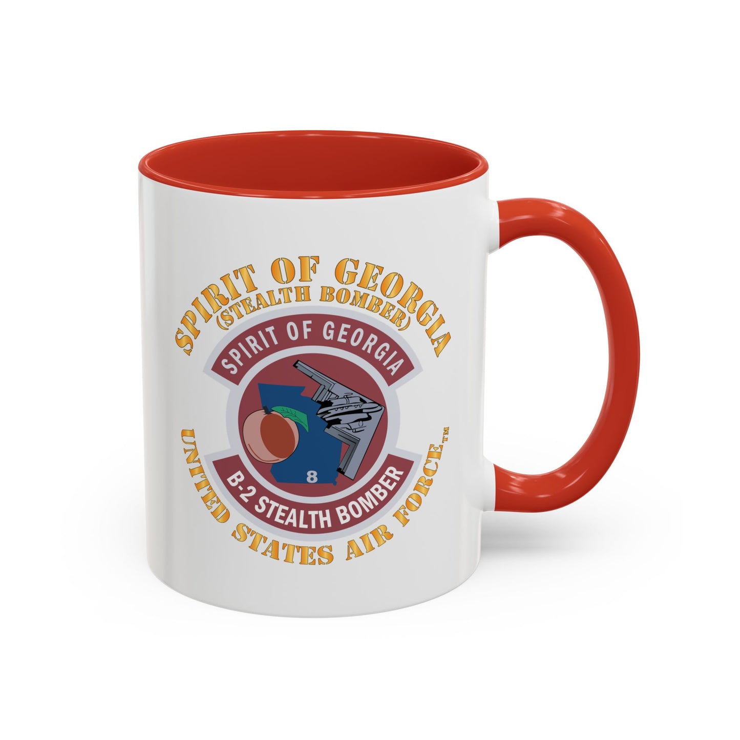 Accent Coffee Mug (11oz & 15oz) - USAF - B2 - Spirit of Georgia - Stealth Bomber X 300