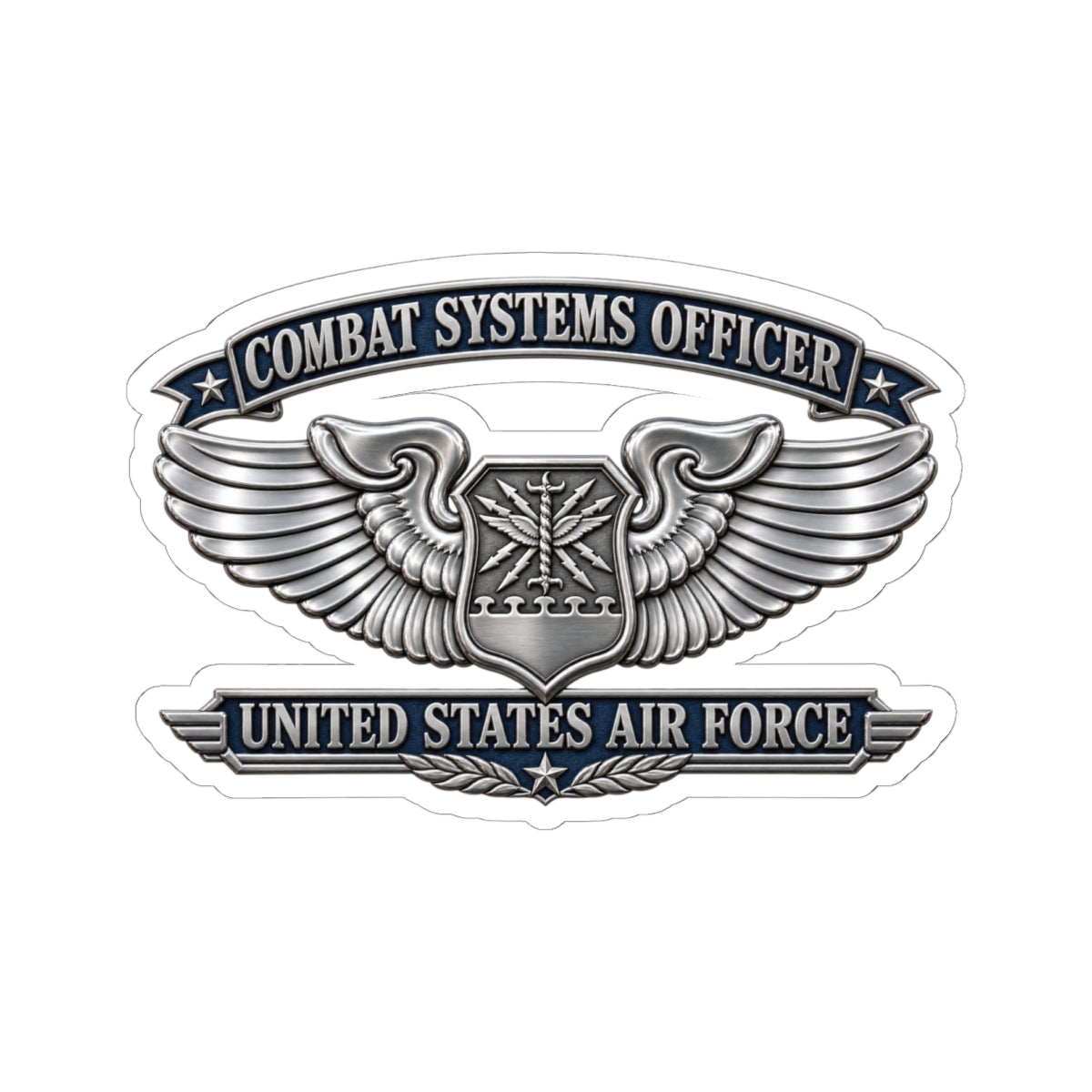 Kiss-Cut Stickers - USAF - Combat Systems Officer Badge - United States Air Force - 3D - Enhanced