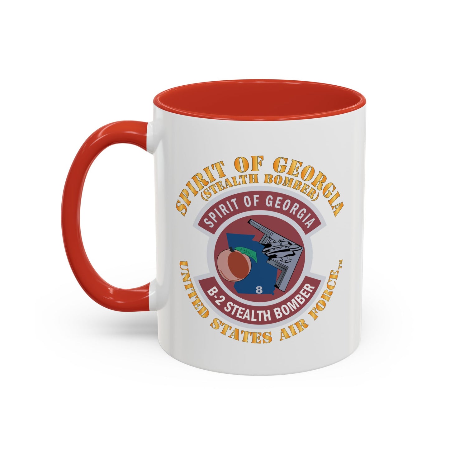 Accent Coffee Mug (11oz & 15oz) - USAF - B2 - Spirit of Georgia - Stealth Bomber X 300