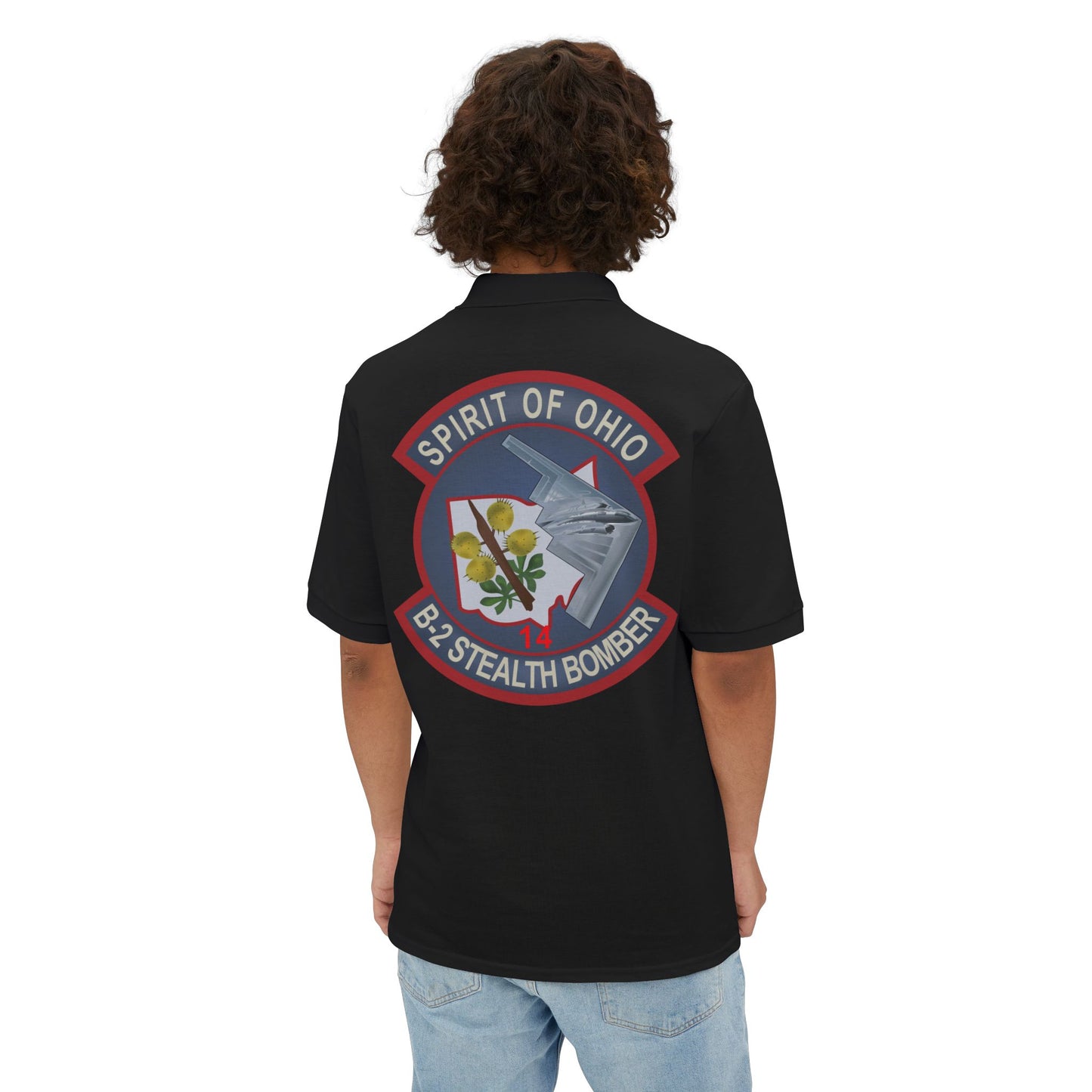 Men's Piqué Polo - USAF - B2 - Spirit of Ohio - Stealth Bomber wo txt X 300