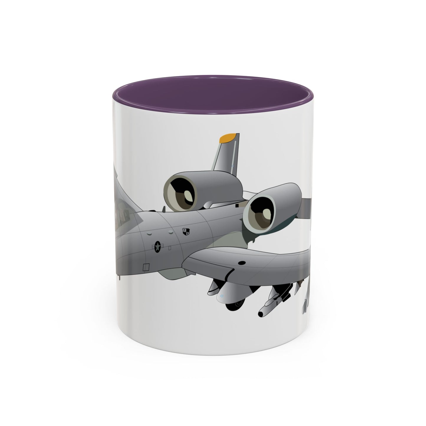 Accent Coffee Mug (11oz & 15oz) - Aircraft - A10 - Front - Top - Oblique X 300