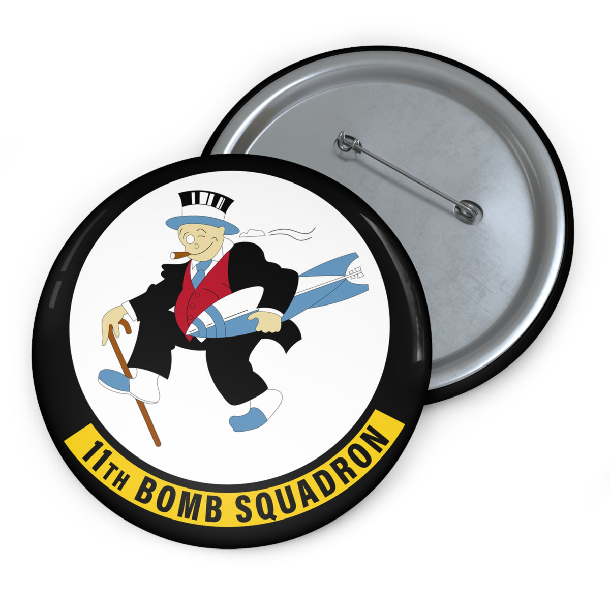 Custom Pin Button - USAF - 11th Bomb Squadron wo txt