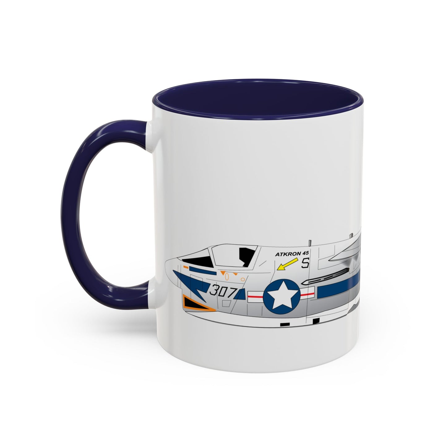 Accent Coffee Mug (11oz & 15oz) - Aircraft - Navy - A-7B Corsair II - Side X 300