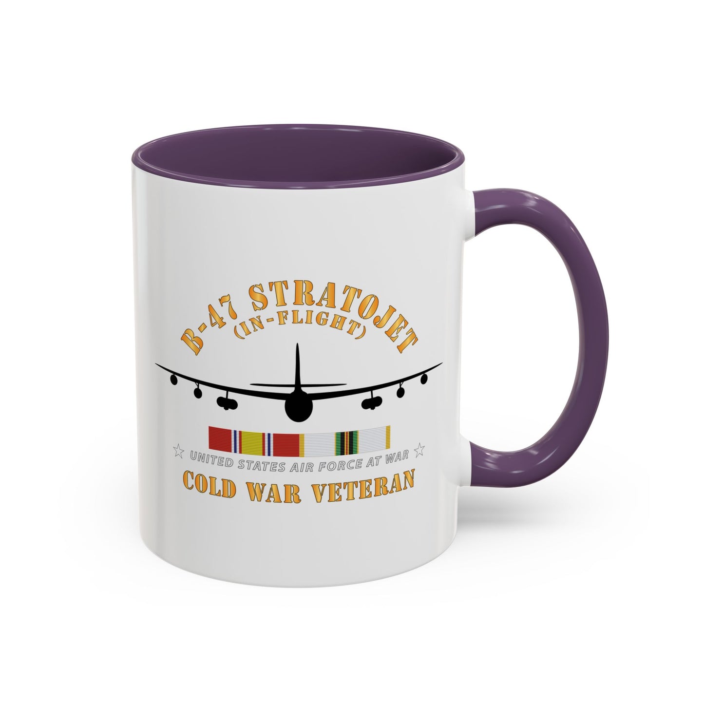 Accent Coffee Mug (11oz & 15oz) - USAF - B-47 Stratojet - In Flt - Silhouette - Cold War Veteran X 300