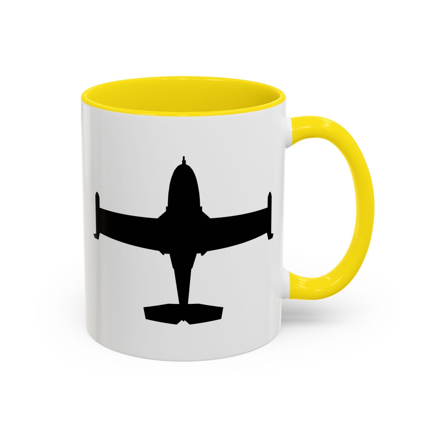 Accent Coffee Mug (11oz & 15oz) - Aircraft - A-37-Trainer - Top - Silhouette X 300