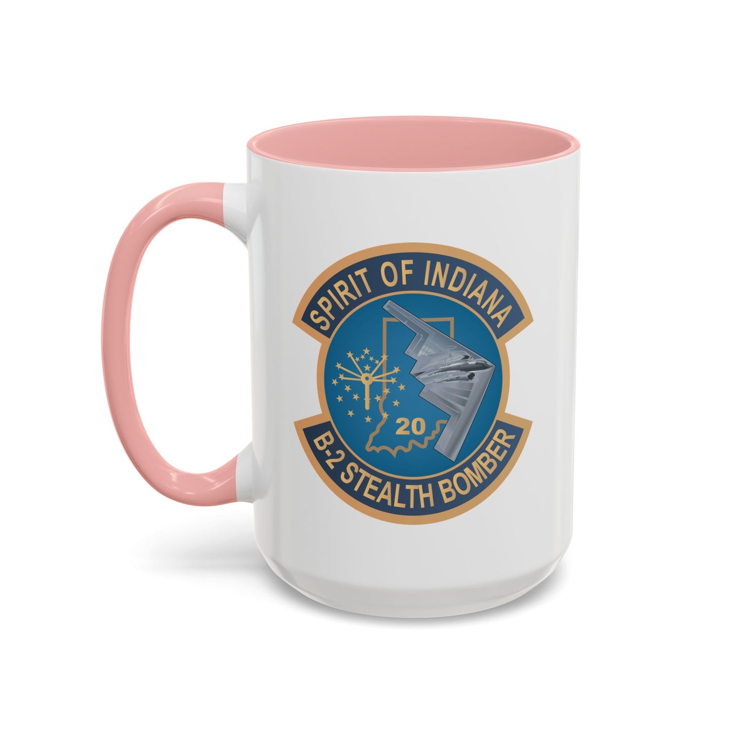 Accent Coffee Mug (11oz & 15oz) - USAF - B2 - Spirit of Indiana - Stealth Bomber wo txt X 300