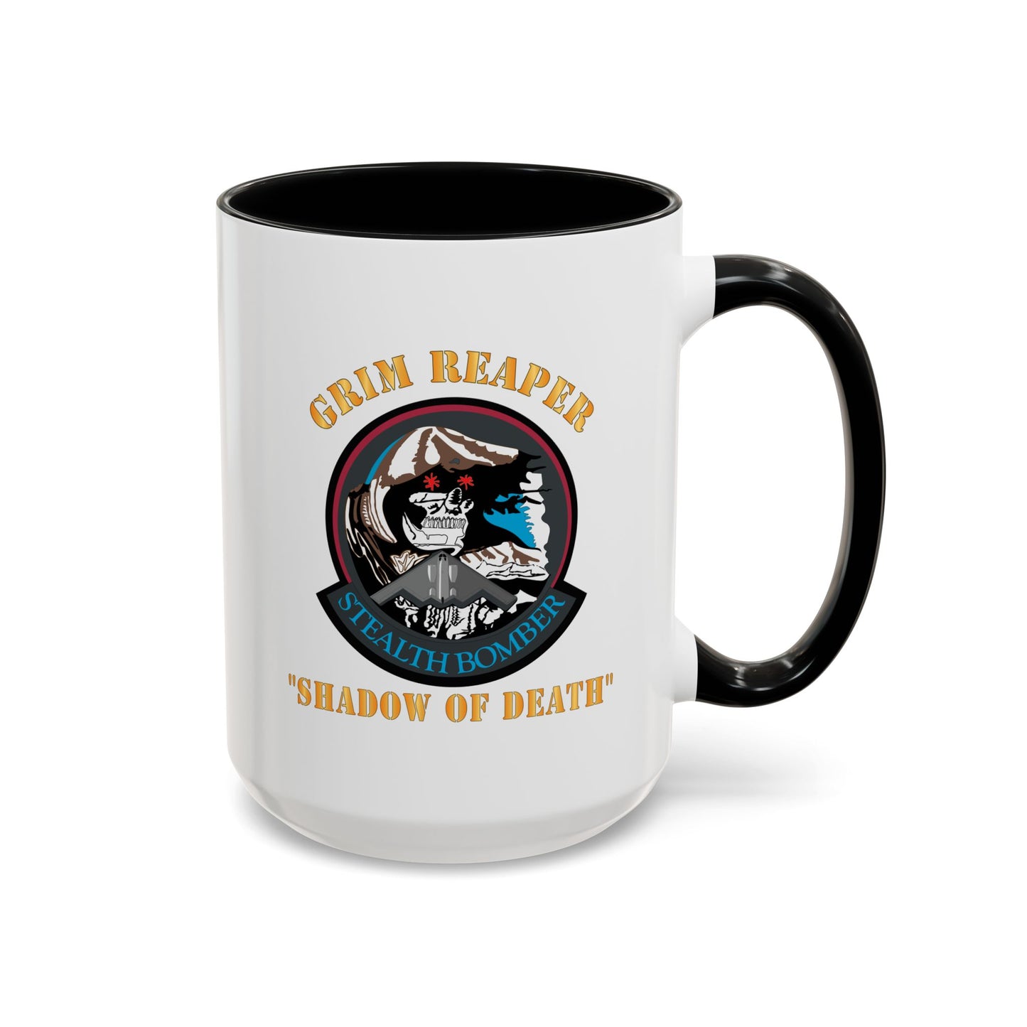 Accent Coffee Mug (11oz & 15oz) - USAF - B2 - Grim Reaper - Stealth Bomber X 300