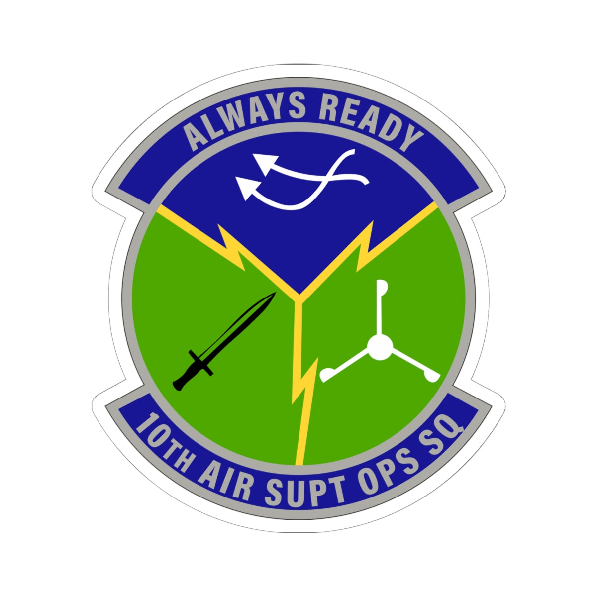 Kiss-Cut Stickers - USAF - 10th Air Support Operations Squadron wo txt