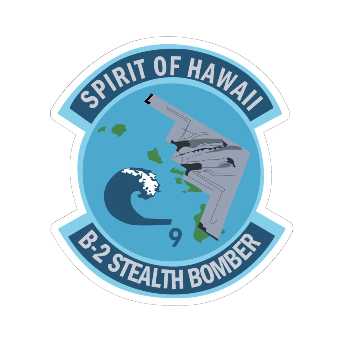 Kiss-Cut Stickers - USAF - B2 - Spirit of Hawaii - Stealth Bomber wo txt X 300