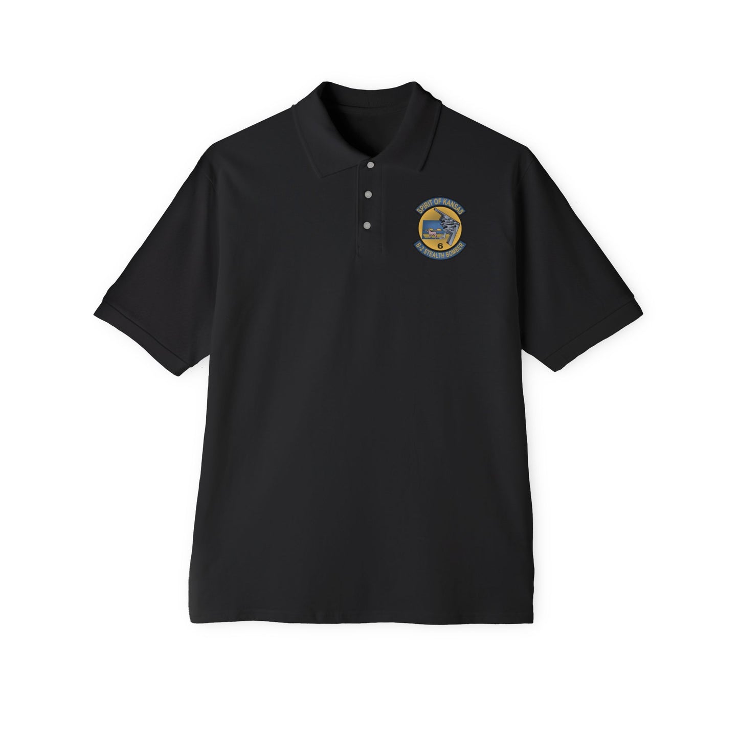 Men's Piqué Polo - USAF - B2 - Spirit of Kansas - Stealth Bomber wo txt X 300