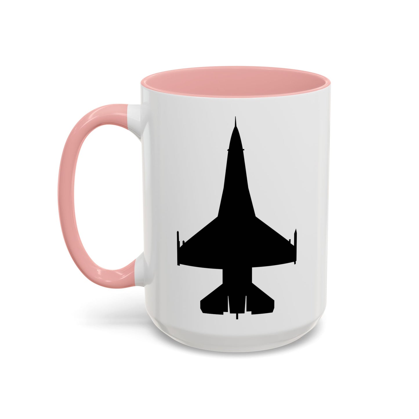 Accent Coffee Mug (11oz & 15oz) - Aircraft - F-16 -Top - Black wo Txt X 300