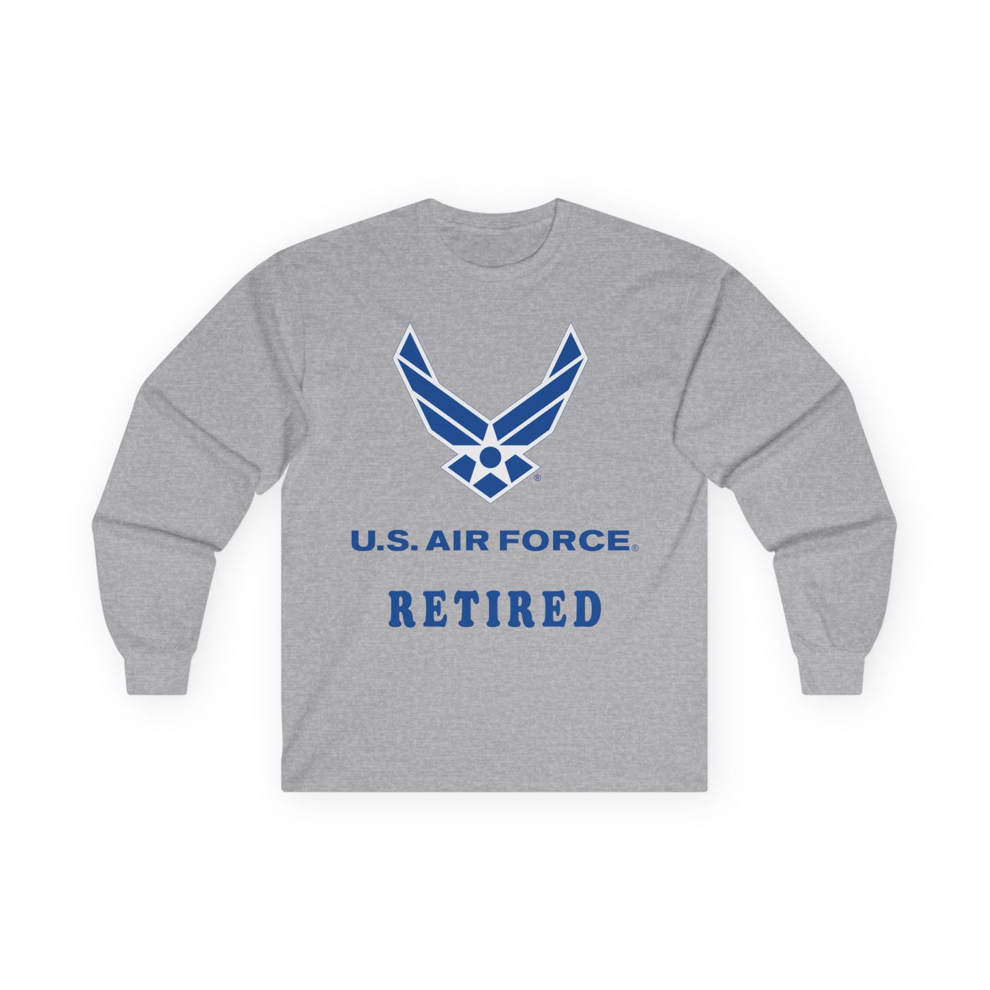 Unisex Ultra Cotton Long Sleeve Tee - USAF - Air Force - Retired X 300