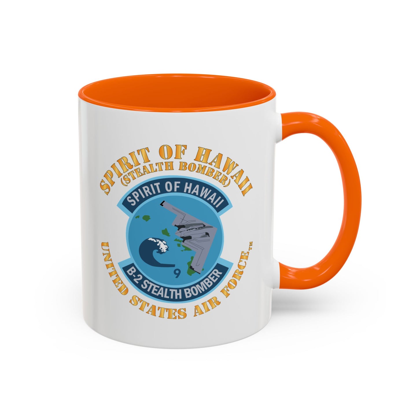 Accent Coffee Mug (11oz & 15oz) - USAF - B2 - Spirit of Hawaii - Stealth Bomber X 300