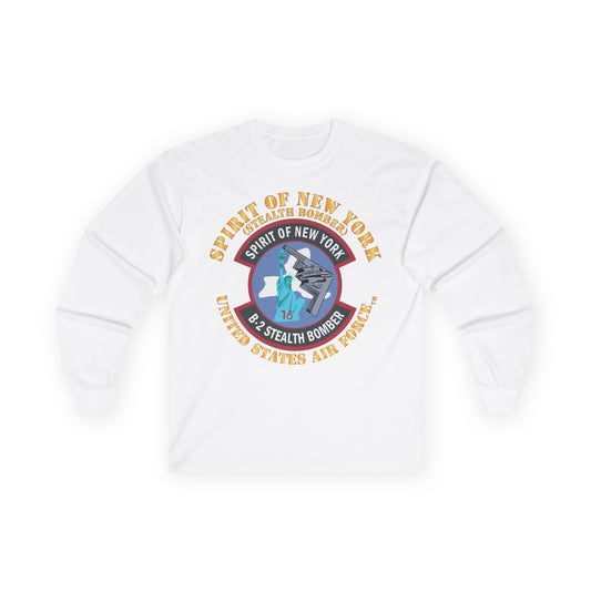 Unisex Ultra Cotton Long Sleeve Tee - USAF - B2 - Spirit of New York - Stealth Bomber X 300
