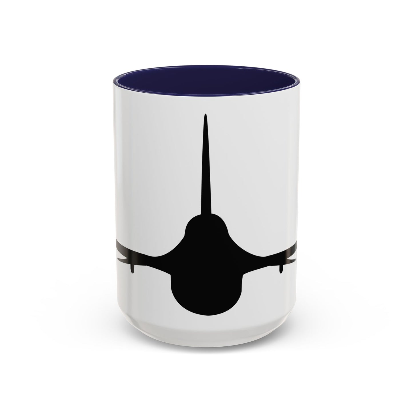 Accent Coffee Mug (11oz & 15oz) - Aircraft - F-16 - Front - Silhouette wo Txt X 300