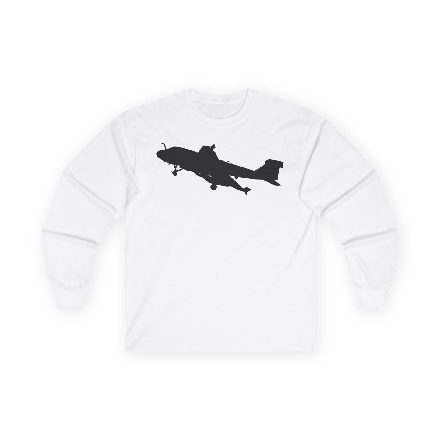 Unisex Ultra Cotton Long Sleeve Tee - Aircraft - Navy - A-6A Intruder - Silhouette X 300