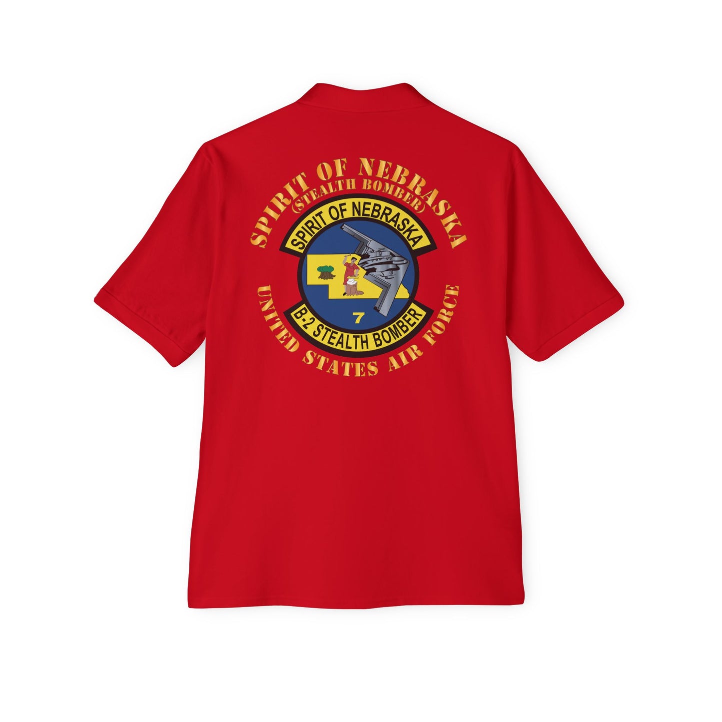 Men's Piqué Polo - USAF - B2 - Spirit of Nebraska - Stealth Bomber X 300