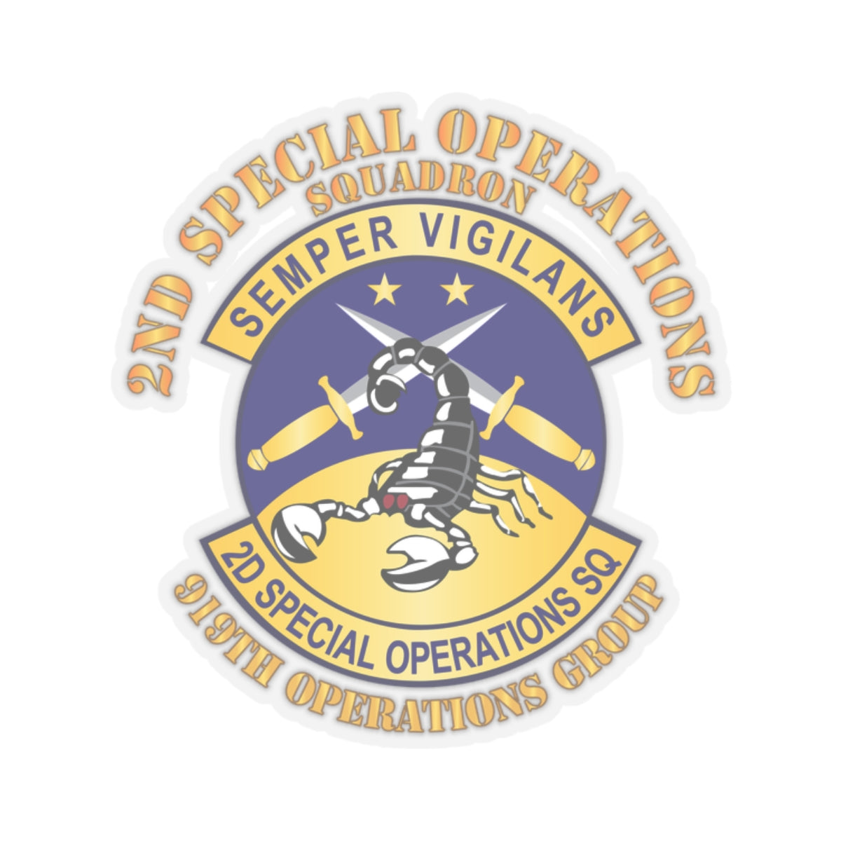 Kiss-Cut Stickers - USAFSOF - 2nd Special Operations Squadron - 919th Operations Group