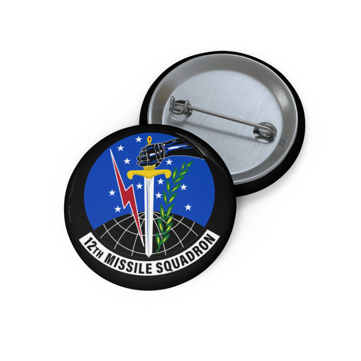 12th Missile Squadron Pin Button | Air Force Stickers Plus