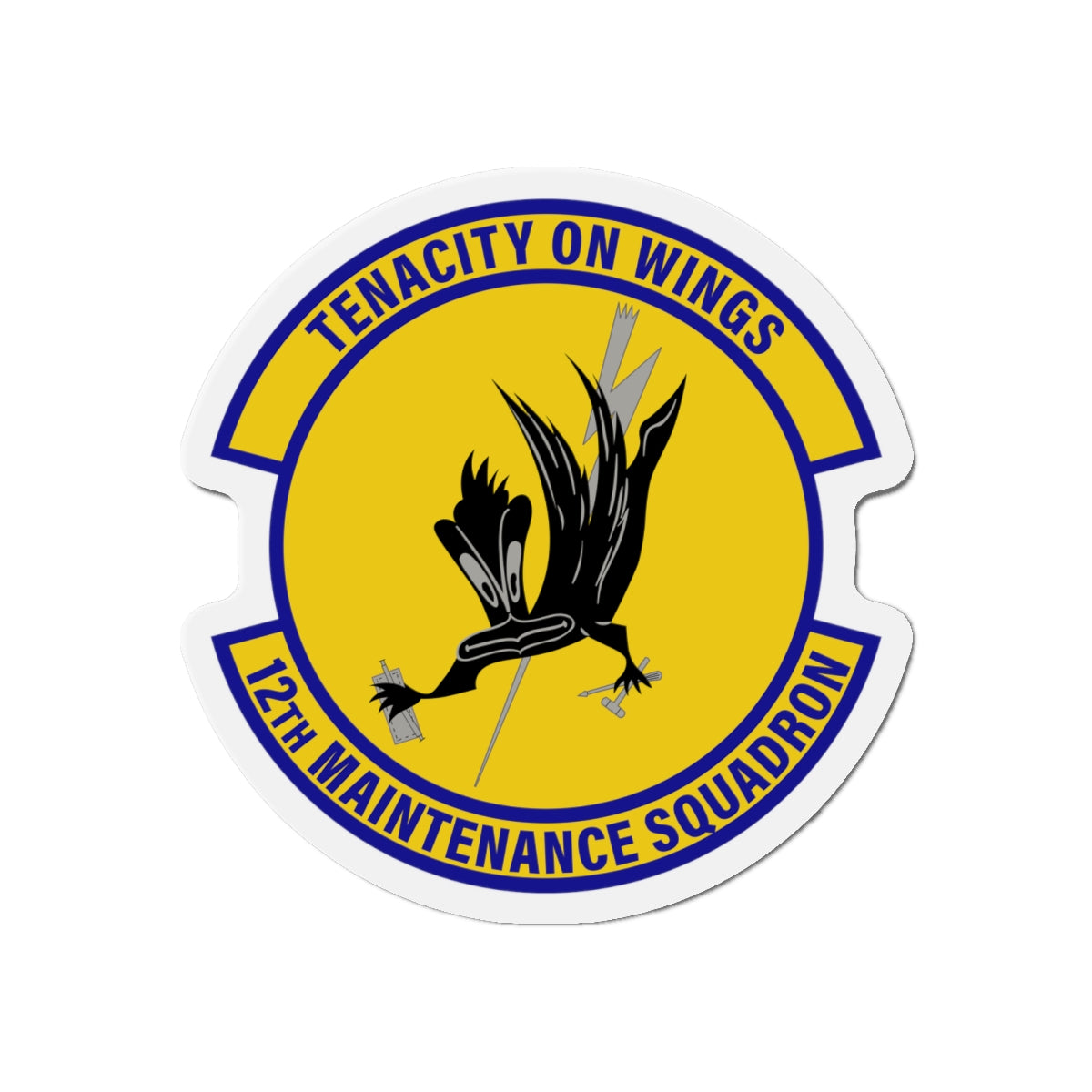 Die-Cut Magnet - USAF - 12th Maintenance Sq wo txt