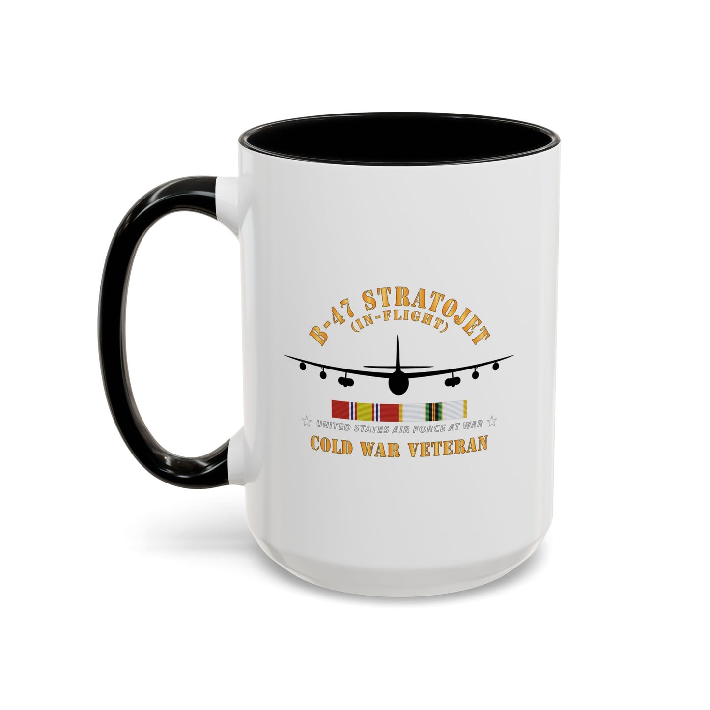 Accent Coffee Mug (11oz & 15oz) - USAF - B-47 Stratojet - In Flt - Silhouette - Cold War Veteran X 300