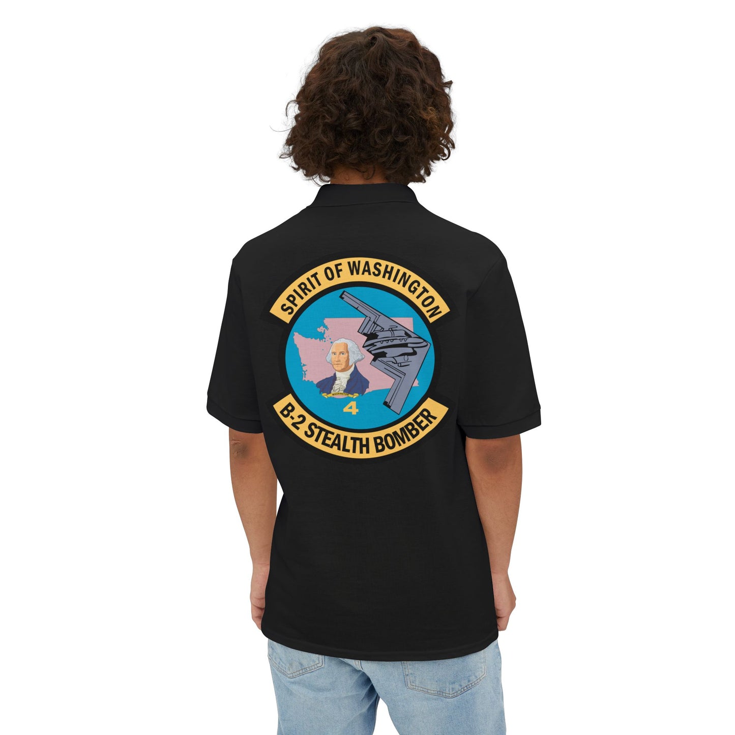 Men's Piqué Polo - USAF - B2 - Spirit of Washington - Stealth Bomber wo txt X 300