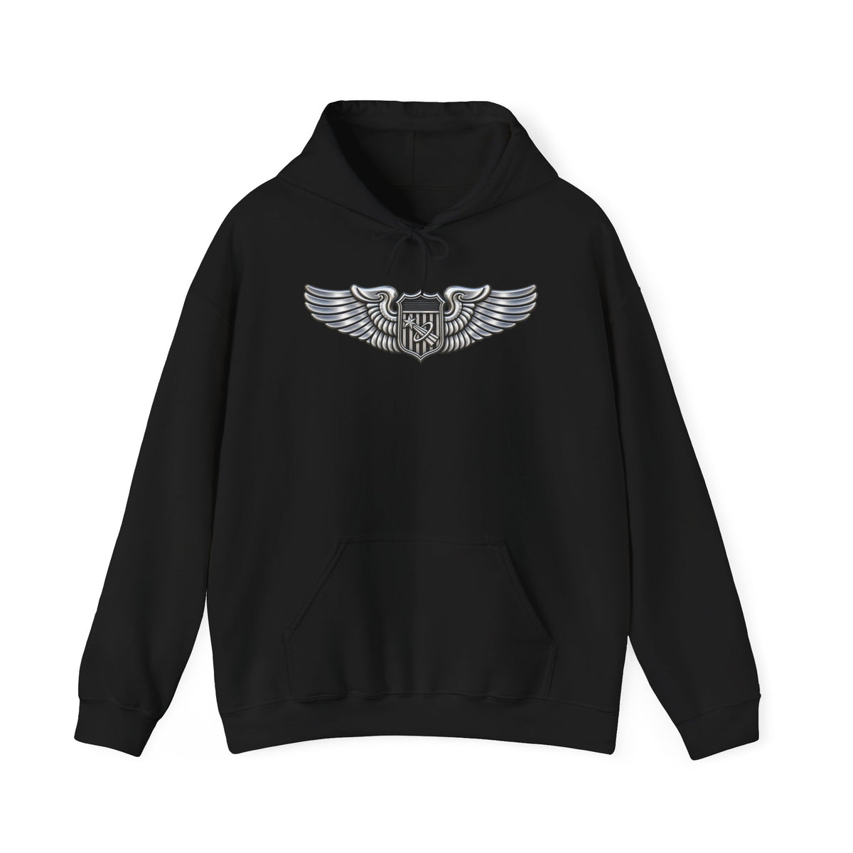 Unisex Heavy Blend Hooded Sweatshirt - USAF - Basic Astronaut Badge wo txt - 3D - Enhanced