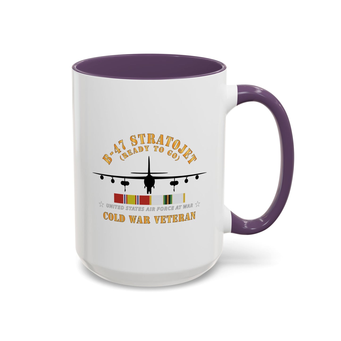 Accent Coffee Mug (11oz & 15oz) - USAF - B-47 Stratojet - Ready to Go - Silhouette - Cold War Veteran X 300