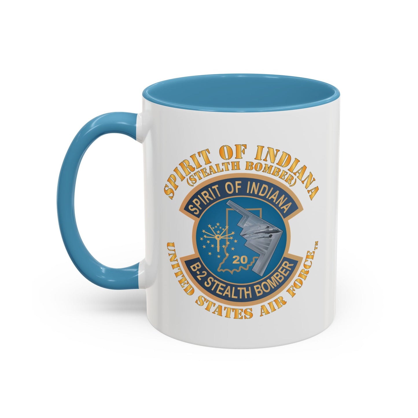 Accent Coffee Mug (11oz & 15oz) - USAF - B2 - Spirit of Indiana - Stealth Bomber X 300