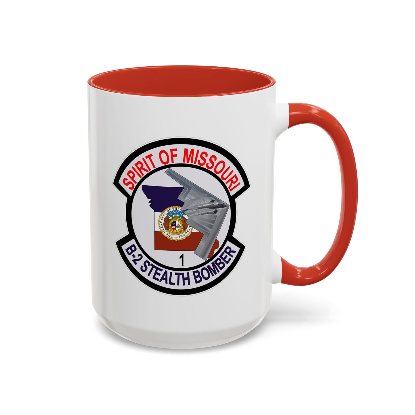 Accent Coffee Mug (11oz & 15oz) - USAF - B2 - Spirit of Missouri - Stealth Bomber wo Txt