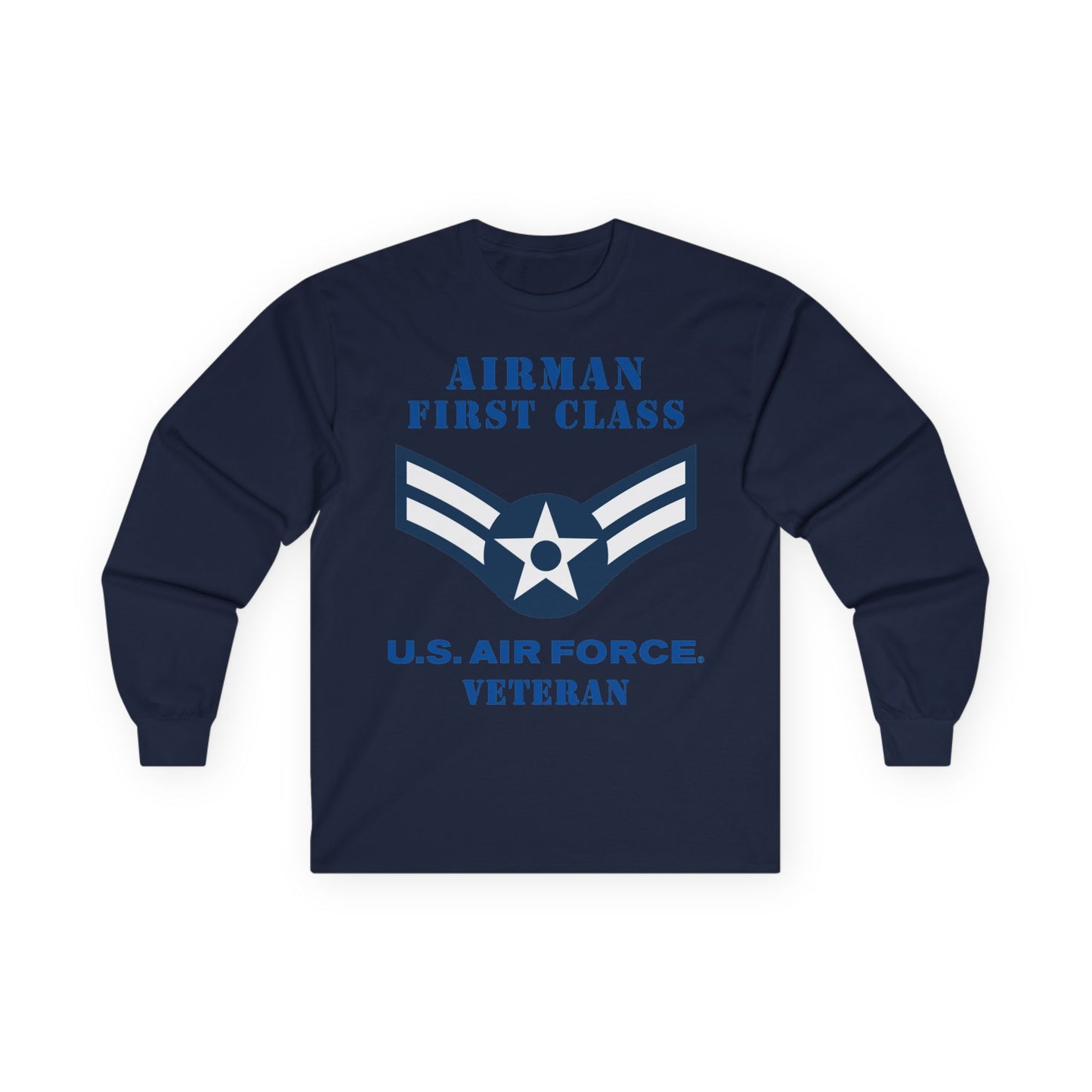 Unisex Ultra Cotton Long Sleeve Tee - USAF - Airman - First Class (E3) - 2020 - Veteran