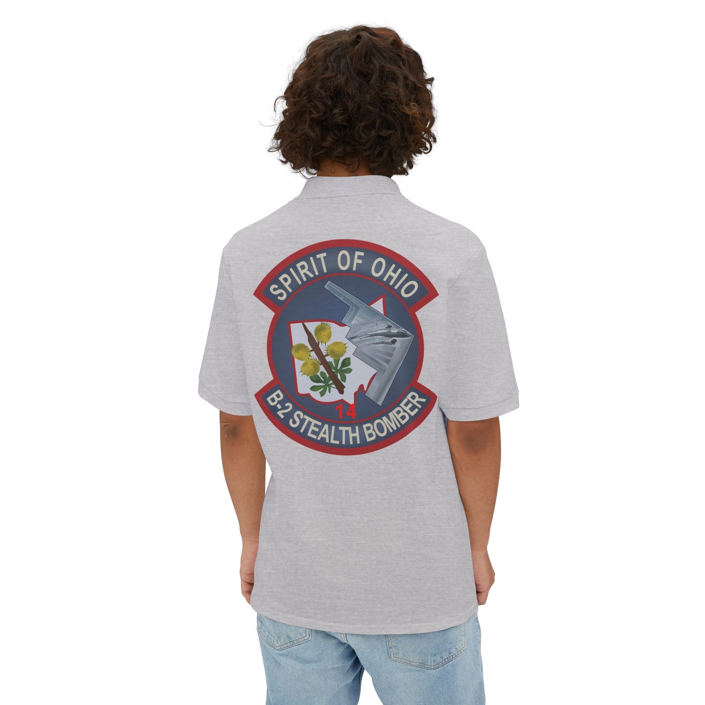 Men's Piqué Polo - USAF - B2 - Spirit of Ohio - Stealth Bomber wo txt X 300
