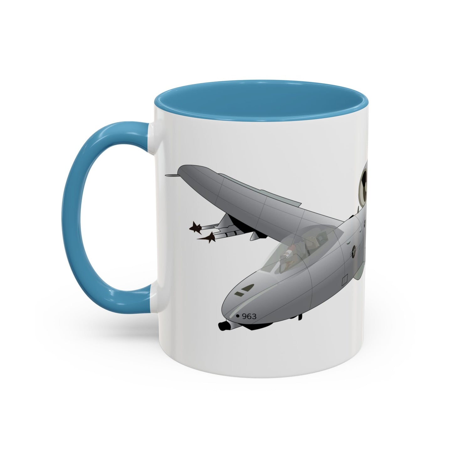 Accent Coffee Mug (11oz & 15oz) - Aircraft - A10 - Front - Top - Oblique X 300