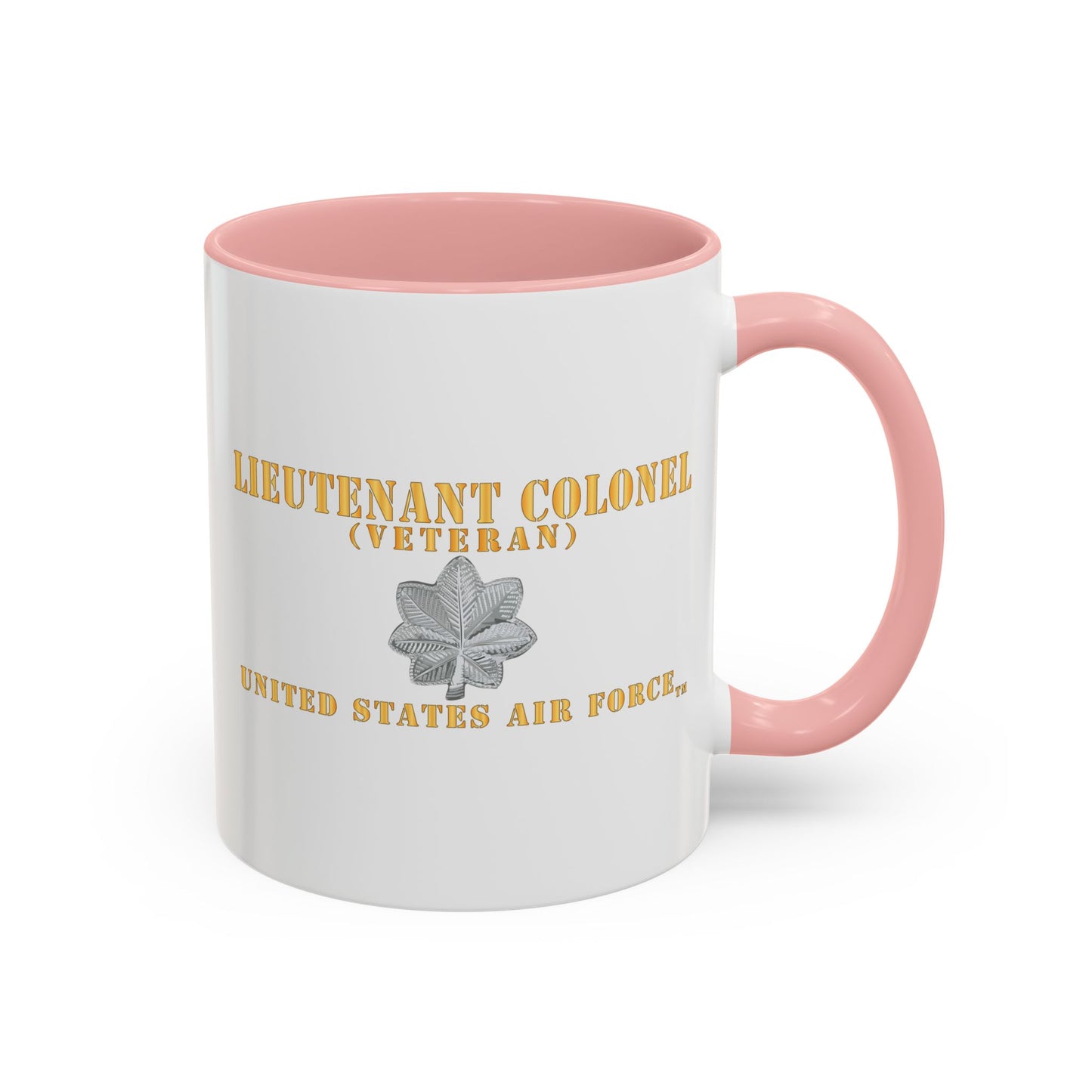 Accent Coffee Mug (11oz & 15oz) - USAF - Lieutenant Colonel - LTC - Veteran - Flat - TM X 300
