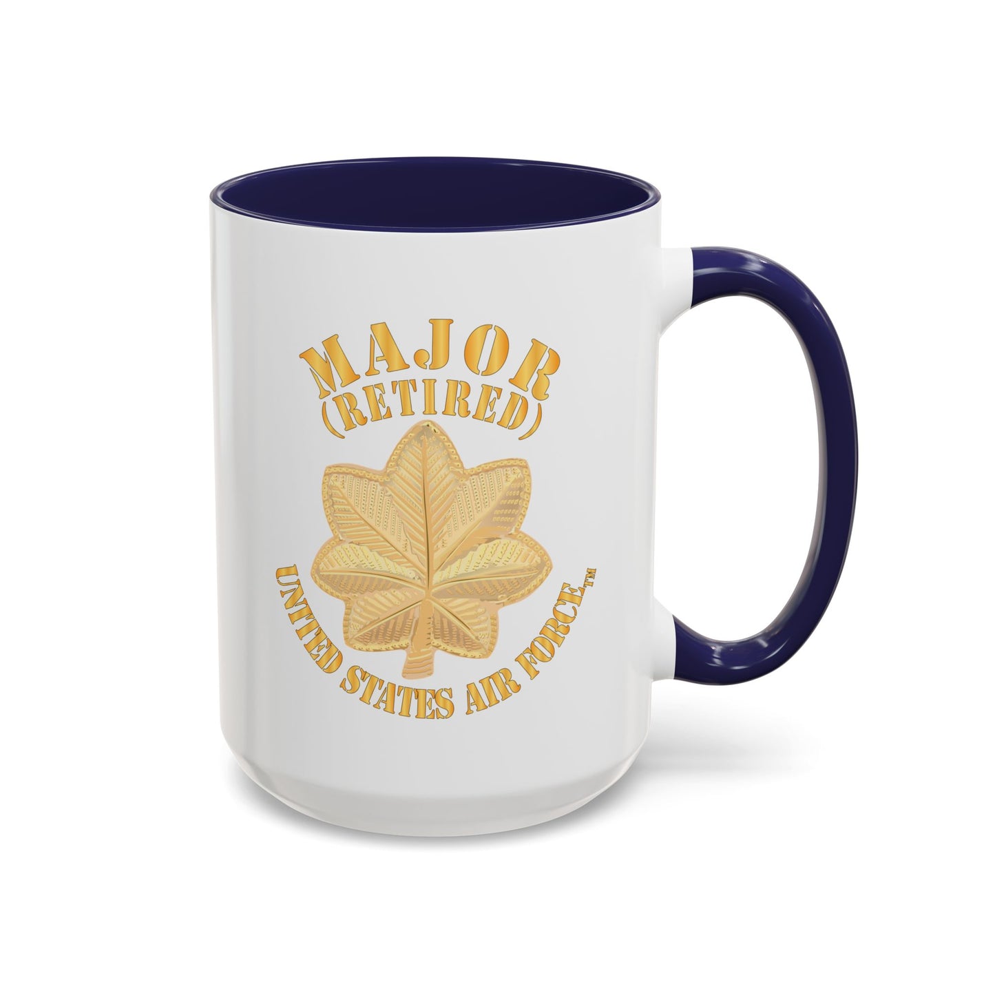 Accent Coffee Mug (11oz & 15oz) - USAF - Major - Retired X 300