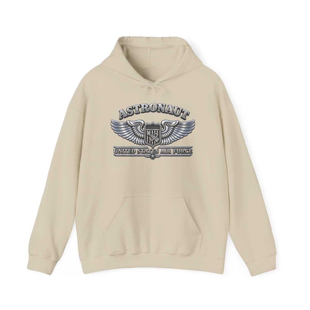 Unisex Heavy Blend Hooded Sweatshirt - USAF - Basic Astronaut Badge - United States Air Force - 3D - Enhanced