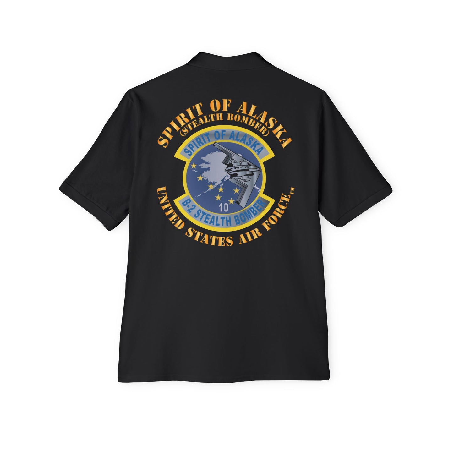 Men's Piqué Polo - USAF - B2 - Spirit of Alaska - Stealth Bomber X 300